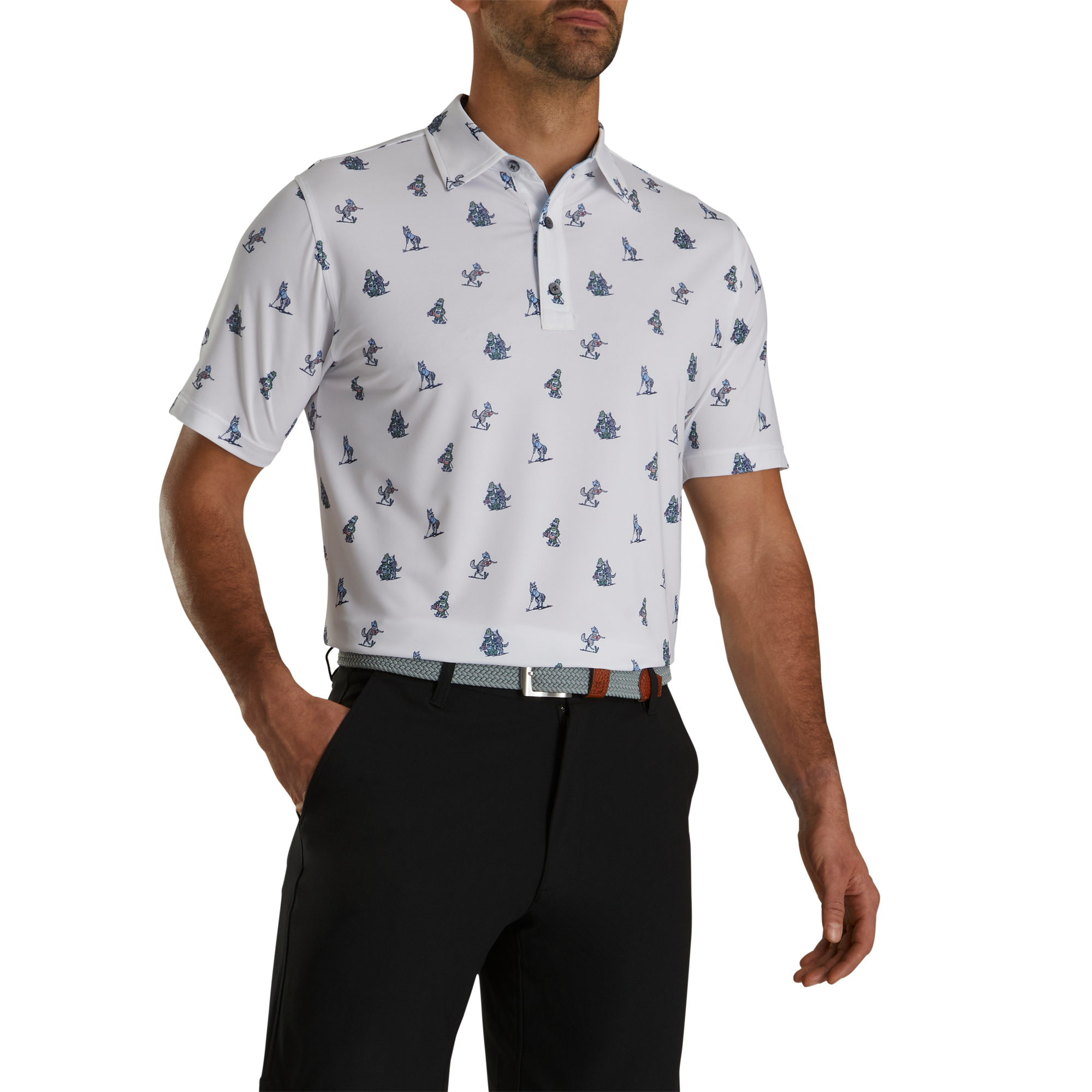 Coyote Print Lisle Self Collar-Previous Season Style