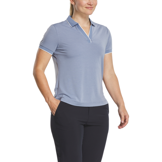 Notch V-Neck Polo Women-Previous Season Style