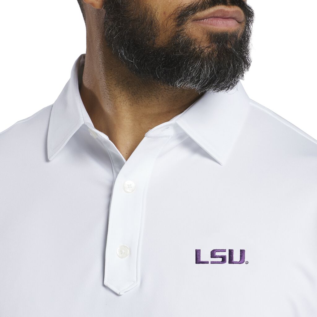 lsu dress shirt Cutter & Buck LSU Tigers College Vault Skyline Recycled Gingham Mens Long Sleeve Button Down Dress Shirt in Black/Elemental Grey