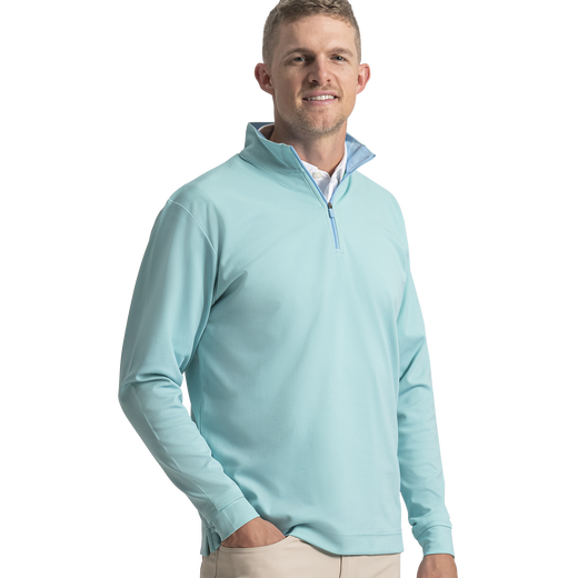 Quarter-Zip Ottoman Stripe Knit-Previous Season Style