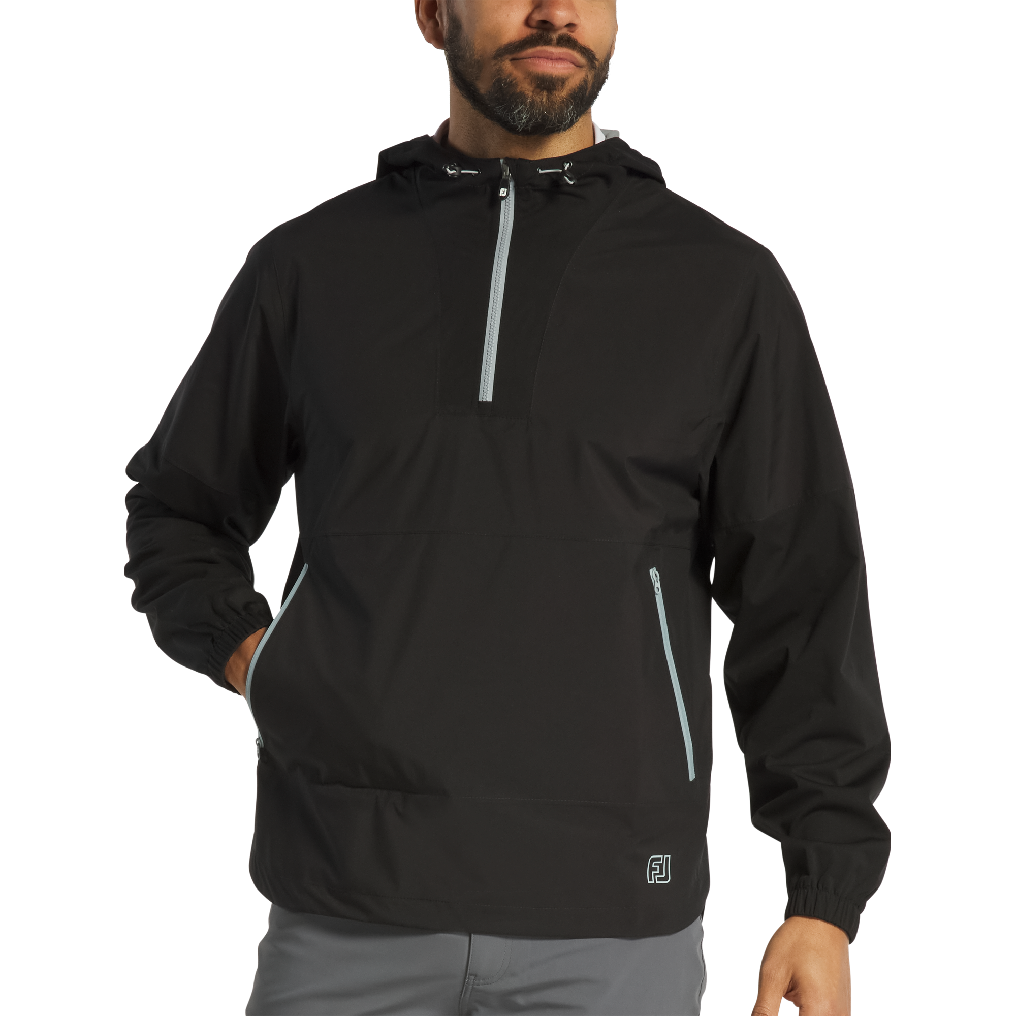 FootJoy Men's HydroLite X Rain Hoodie Black - Size: Medium