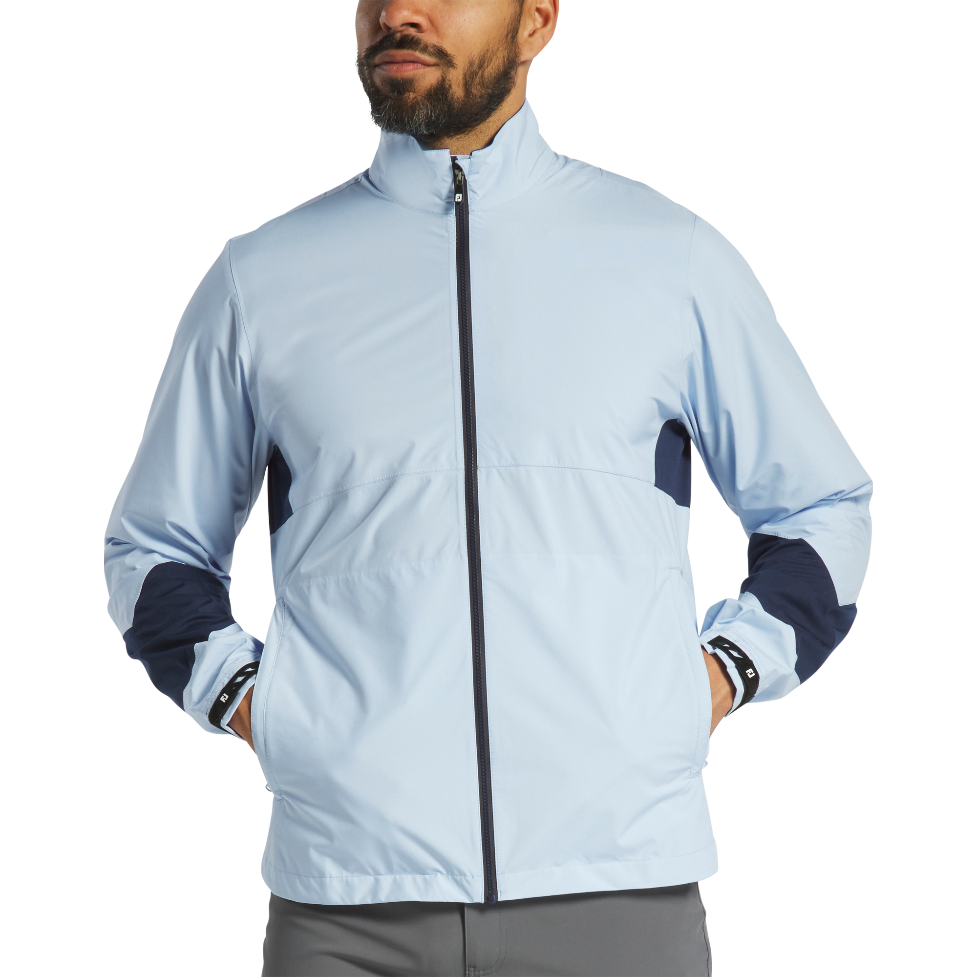 FootJoy Men's HydroLite X Rain Jacket Navy/Light Blue - Size: 3XL