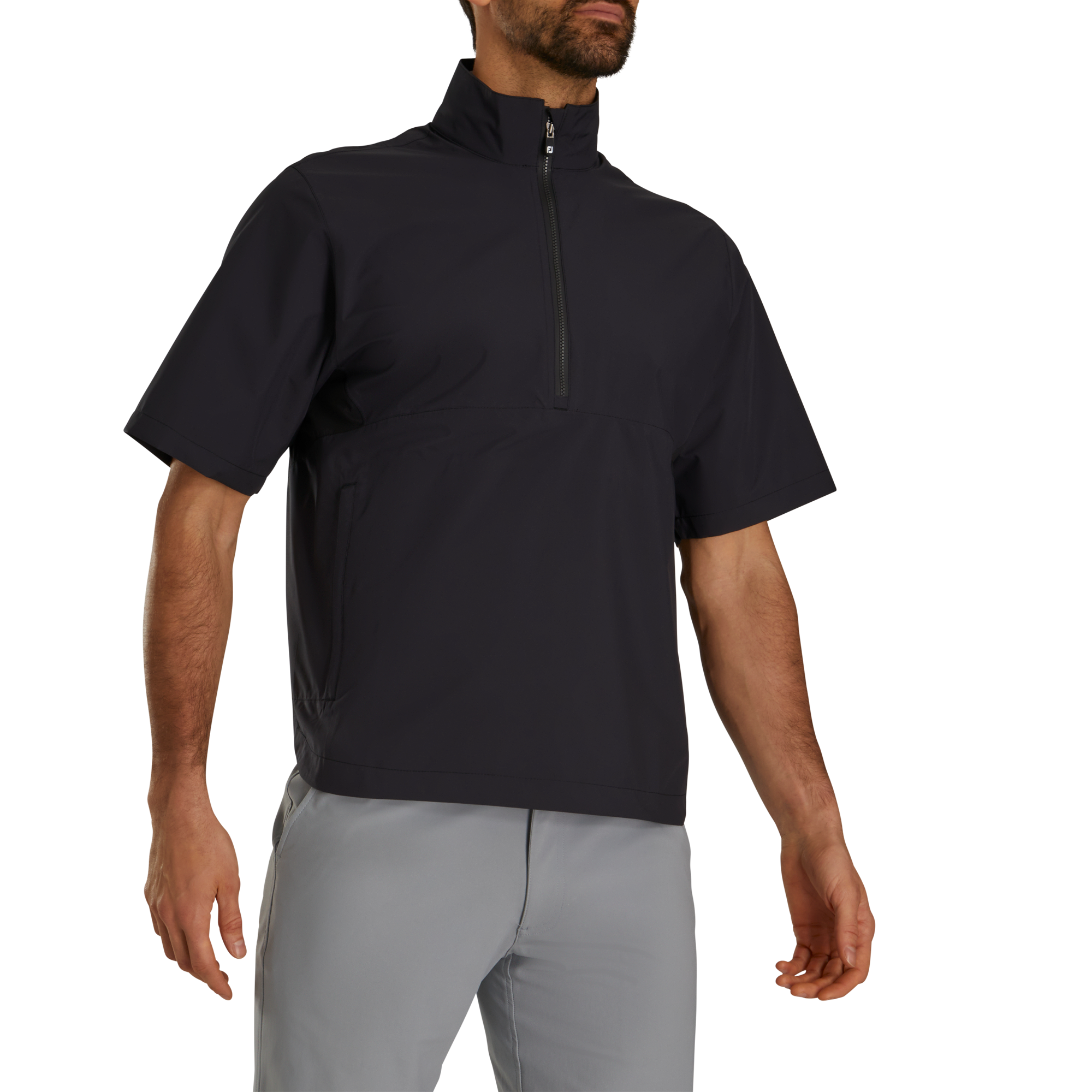 FootJoy Men's HydroLite X Short Sleeve Rain Shirt Black - Size: Medium