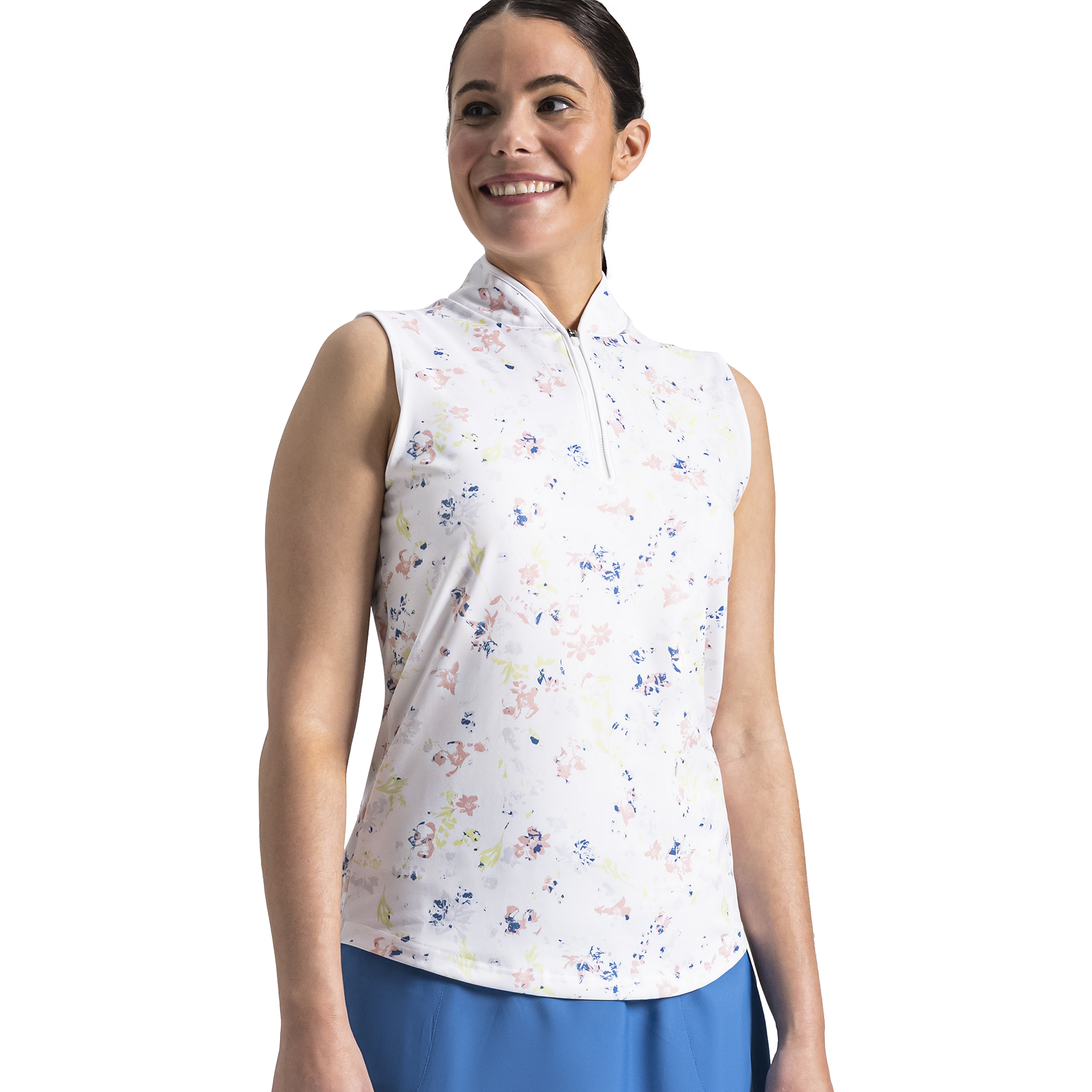 FootJoy Women's Printed Tank Top Chalk Pink Floral - Size: XS