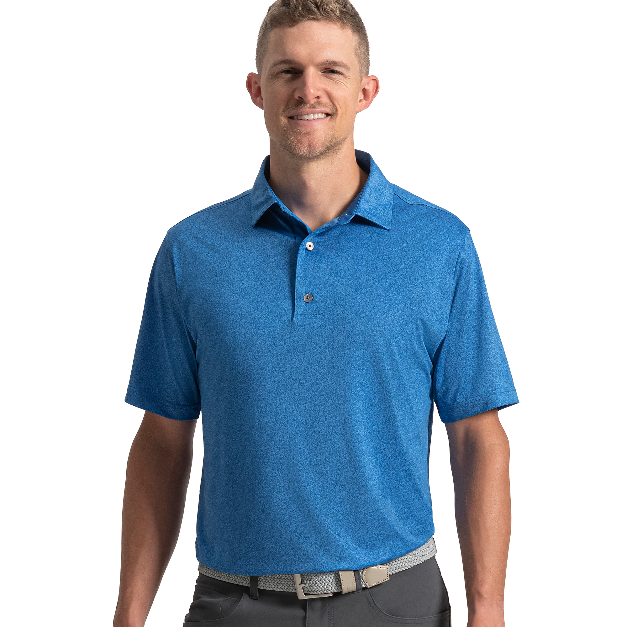 FootJoy Men's Speckle TourLisle Shirt Royal - Size: Medium