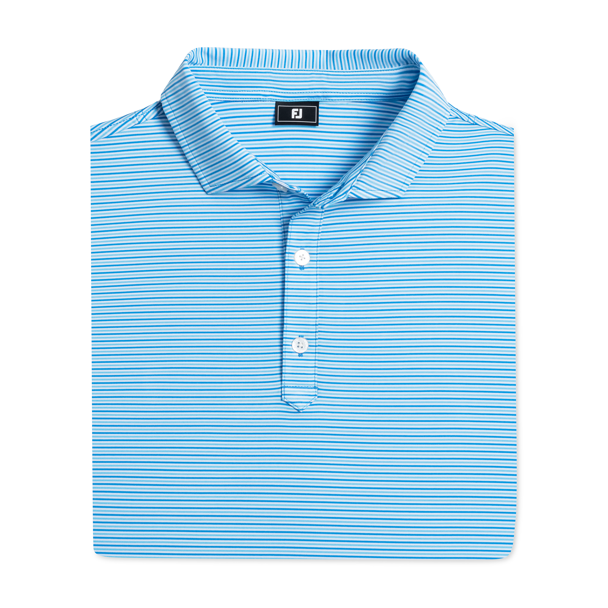 FootJoy Men's Smooth Stripe TourLisle Shirt White/Blue/Light Blue - Size: 2XL