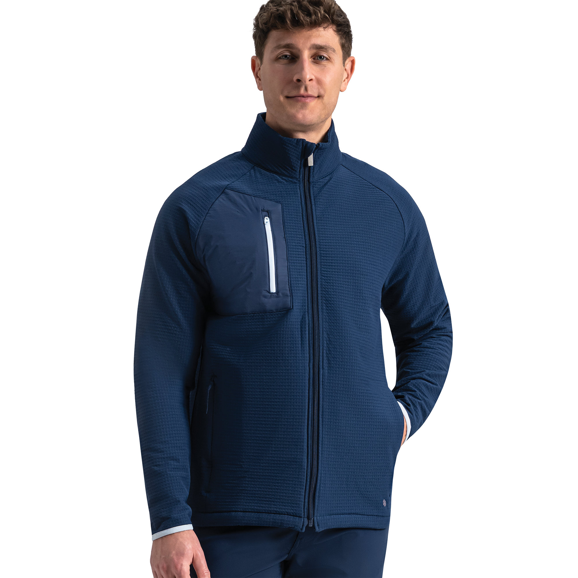 FootJoy Men's ThermoSeries Jacquard Jacket Navy - Size: Medium