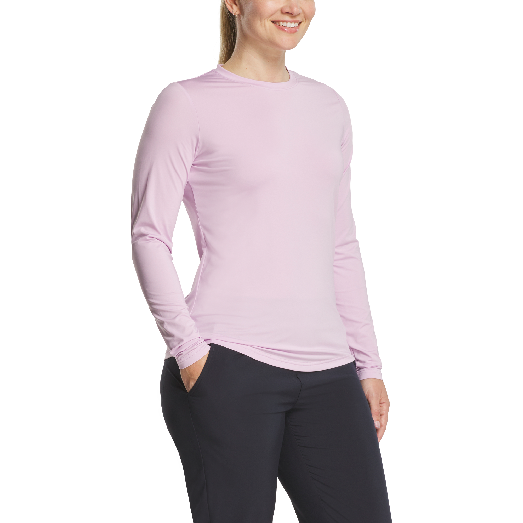FootJoy Women's Long Sleeve Sun Protection Crew Neck Shirt Previous Season Style Orchid - Size: 2XL