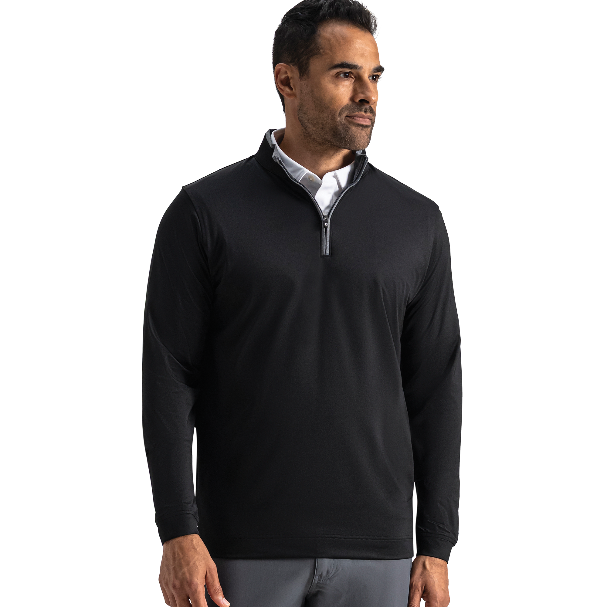 FootJoy Men's Lightweight Solid Mid-Layer Shirt Black - Size: Medium