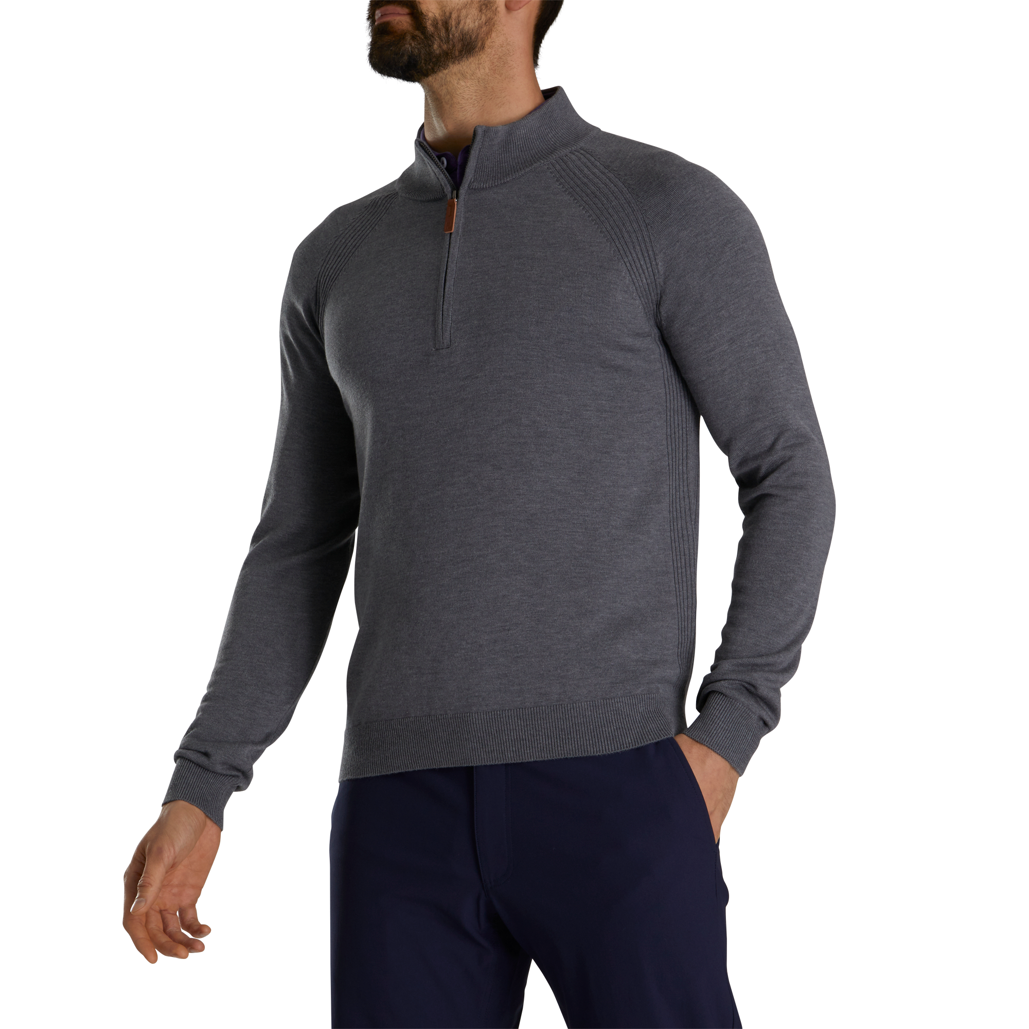 FootJoy Men's Half-Zip Sweater Heather Charcoal - Size: Large