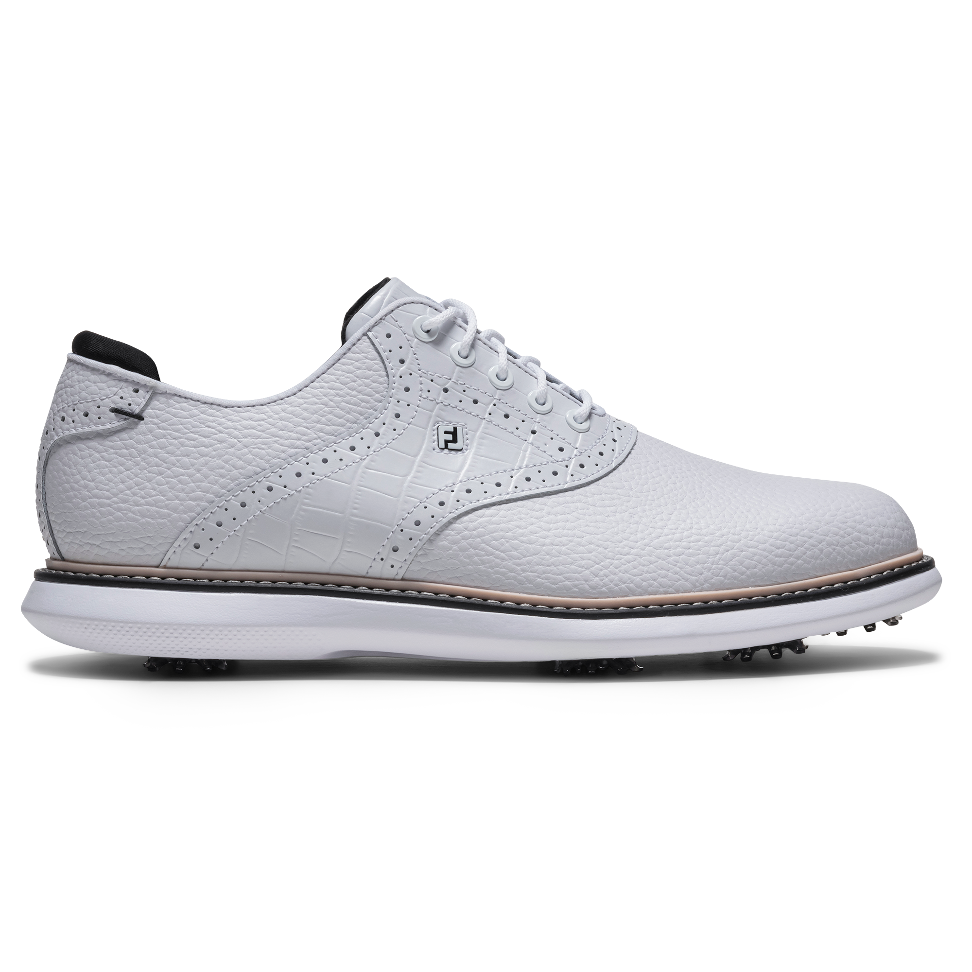 FootJoy Men's Traditions Golf Shoes Previous Season Style White/Pale Rose - Size: 9.5