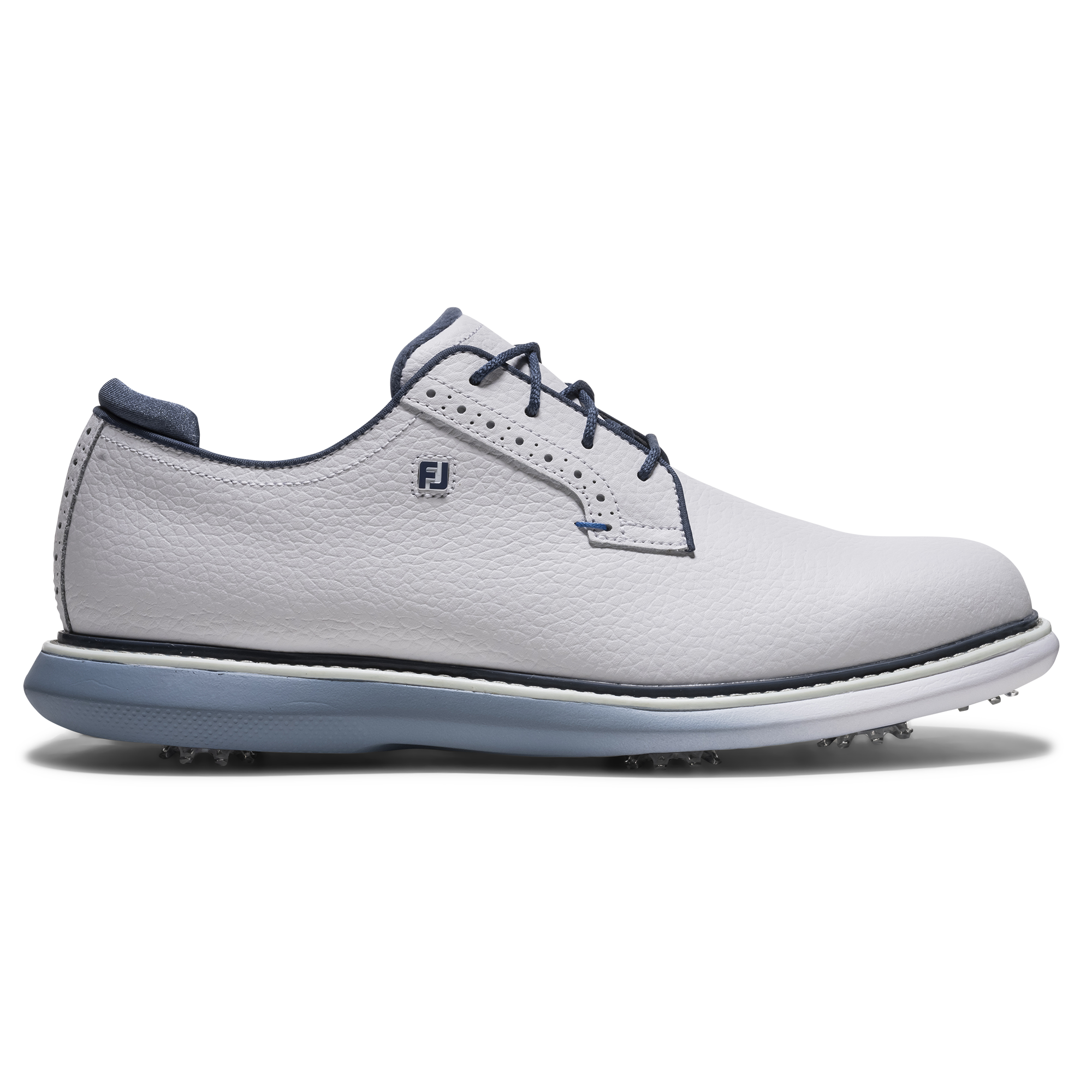 FootJoy Men's Traditions - Blucher Golf Shoes White/Vintage Indigo/Mint Julip - Size: 13