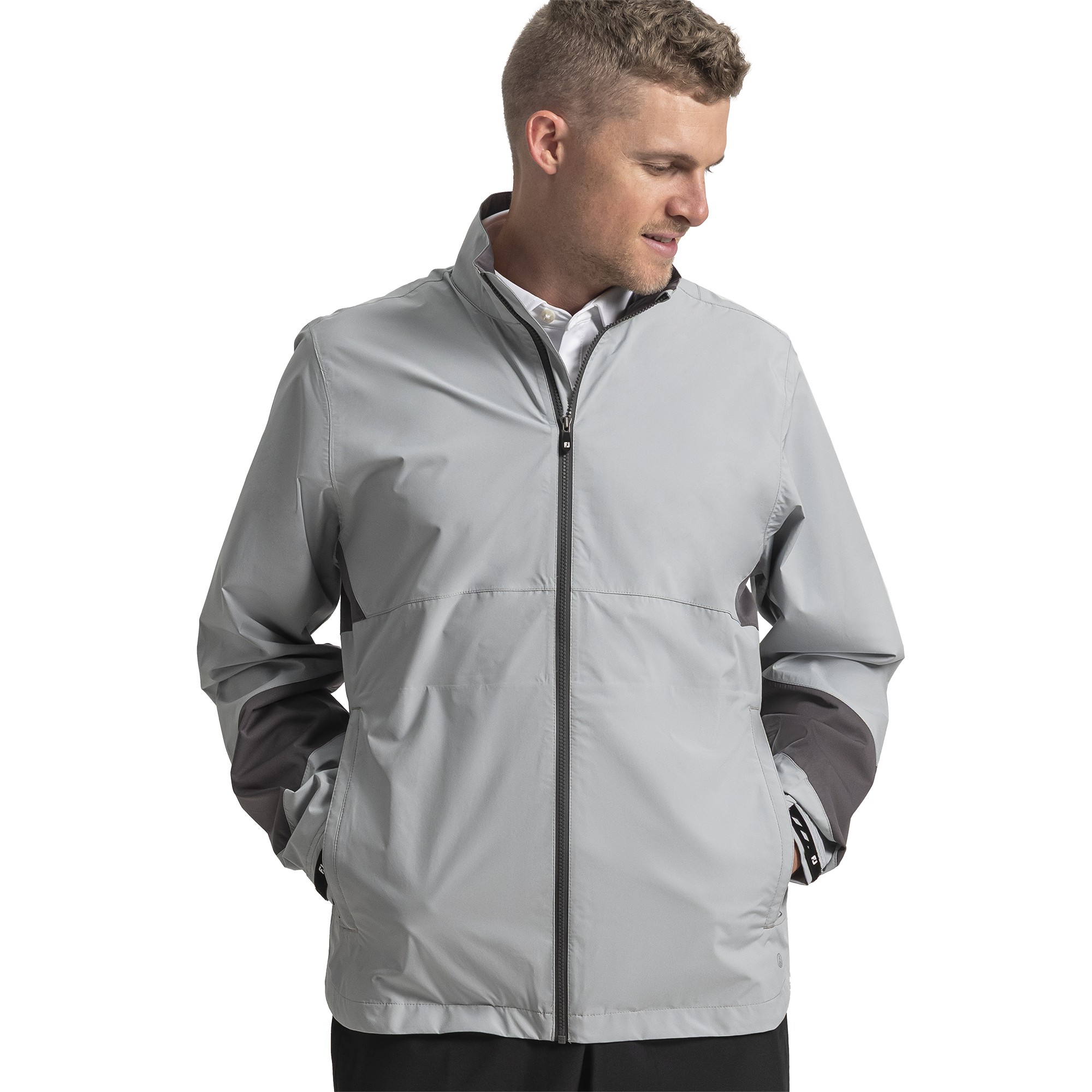FootJoy Men's HydroLite X Rain Jacket Grey/Charcoal - Size: 2XL
