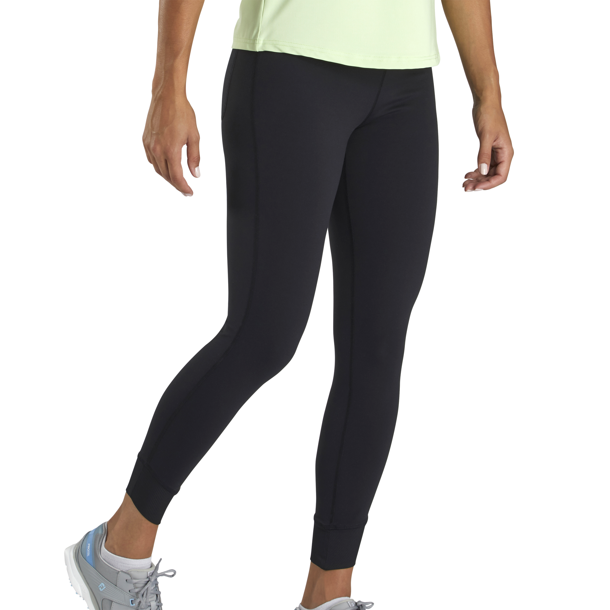 FootJoy Women's Ankle Length Rib Block Leggings Black - Size: XL