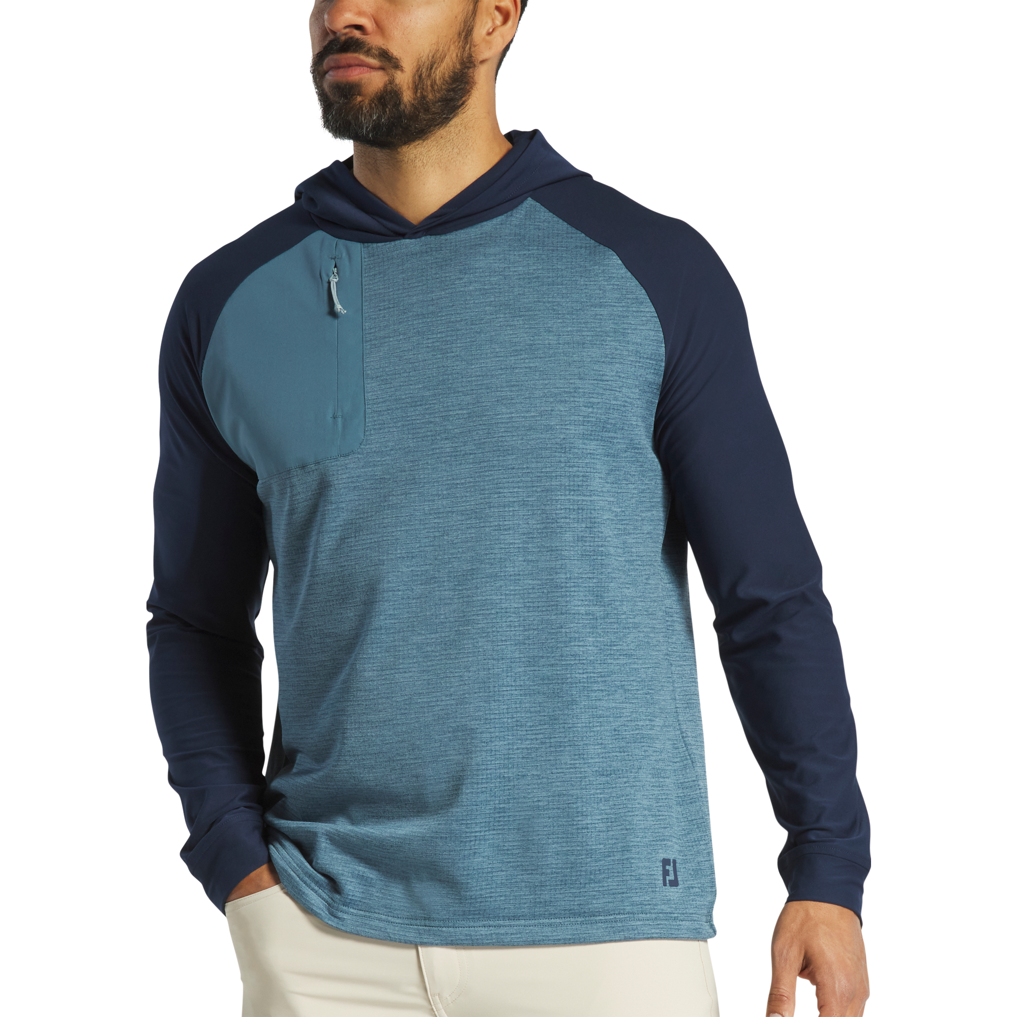 FootJoy Men's ThermoSeries Pullover Hoodie Navy/Slate - Size: Medium