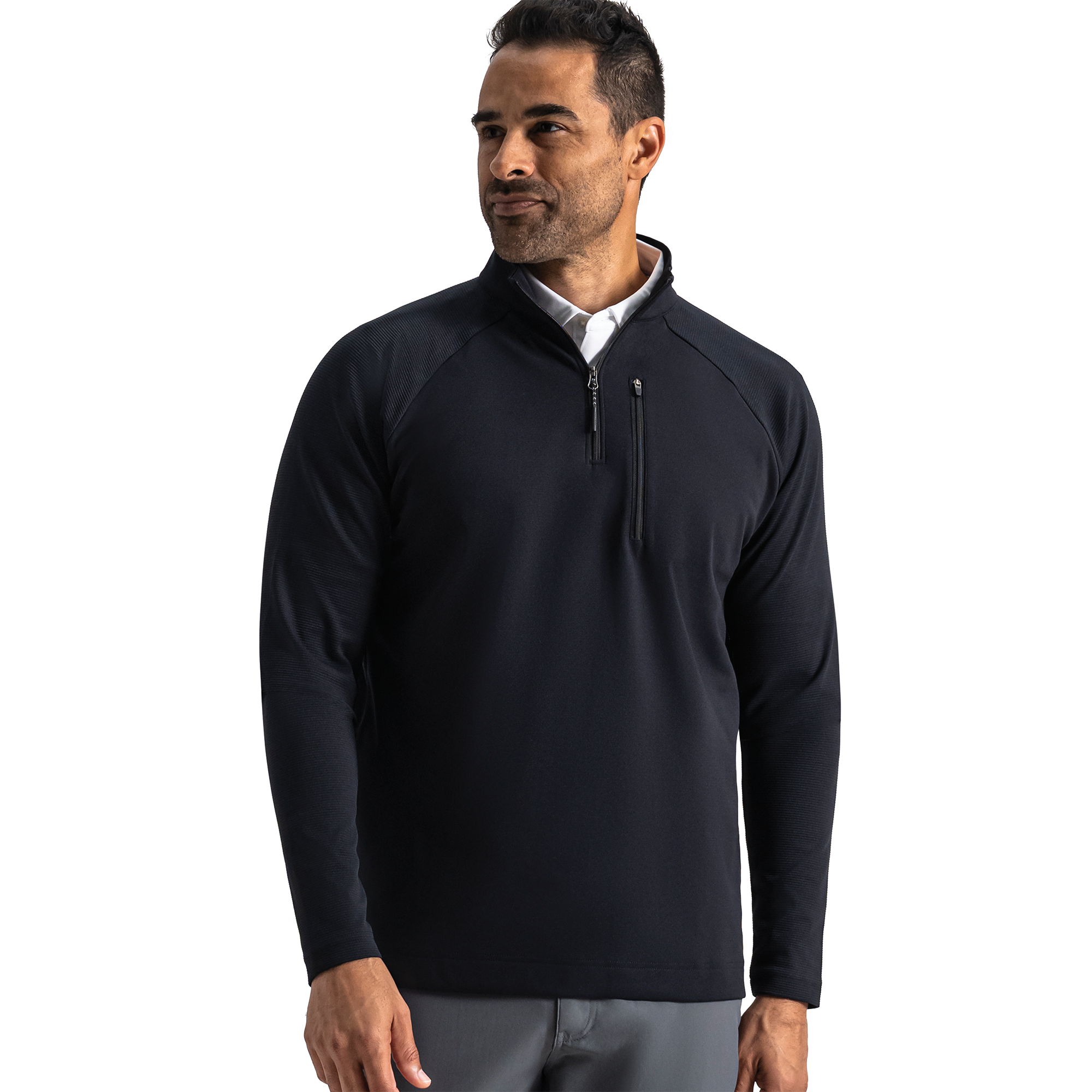 FootJoy Men's Ottoman Mid-Layer Shirt Black - Size: Medium