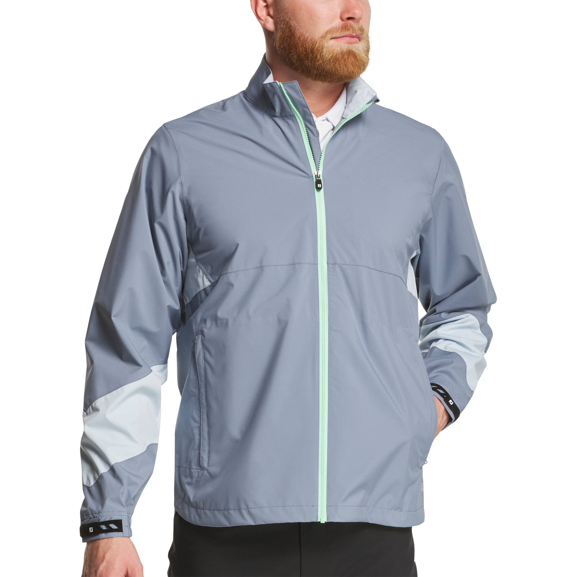 FootJoy Men's HydroLite X Rain Jacket Flint/Niagra - Size: Medium