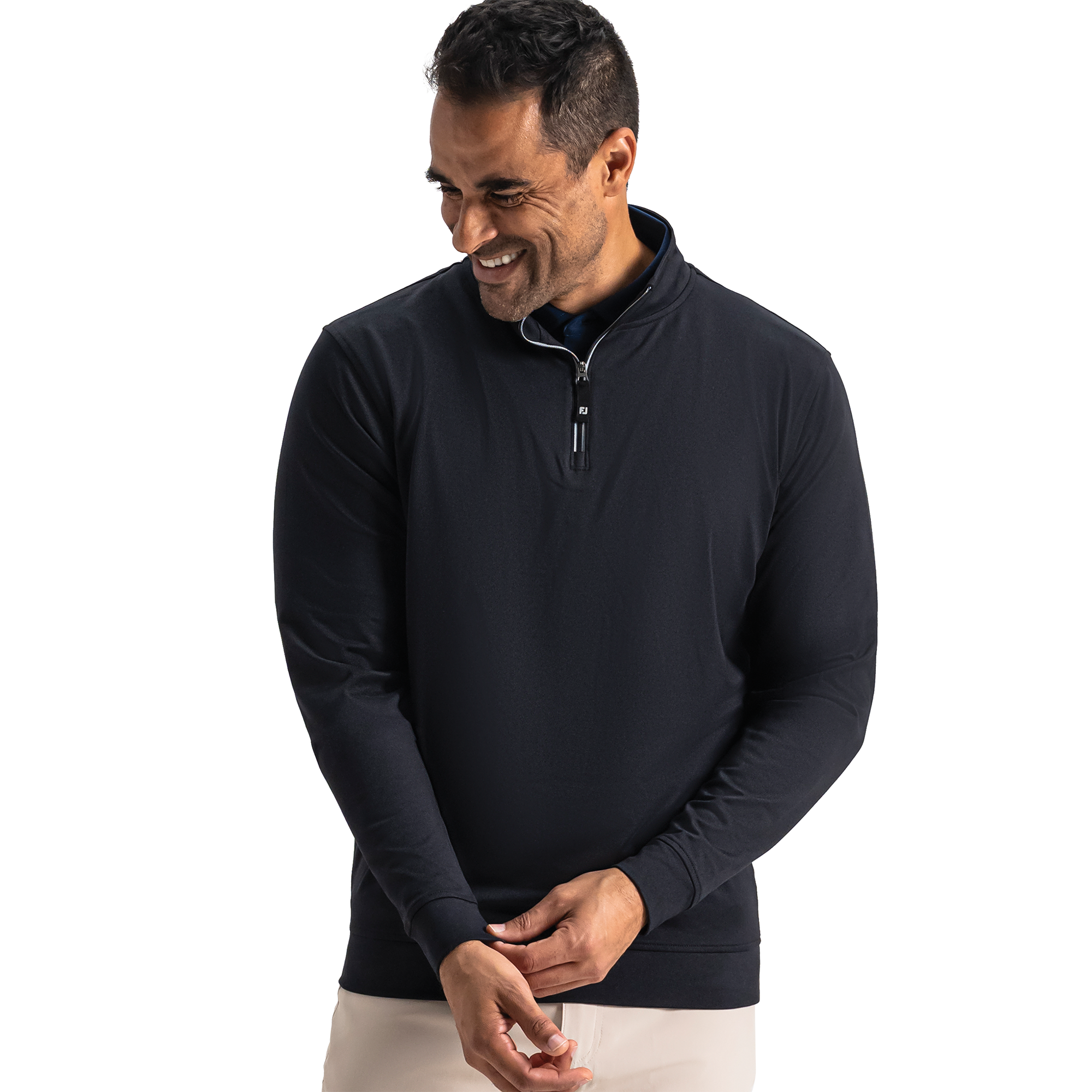 FootJoy Men's Approach Quarter-Zip Sweater Black - Size: Large