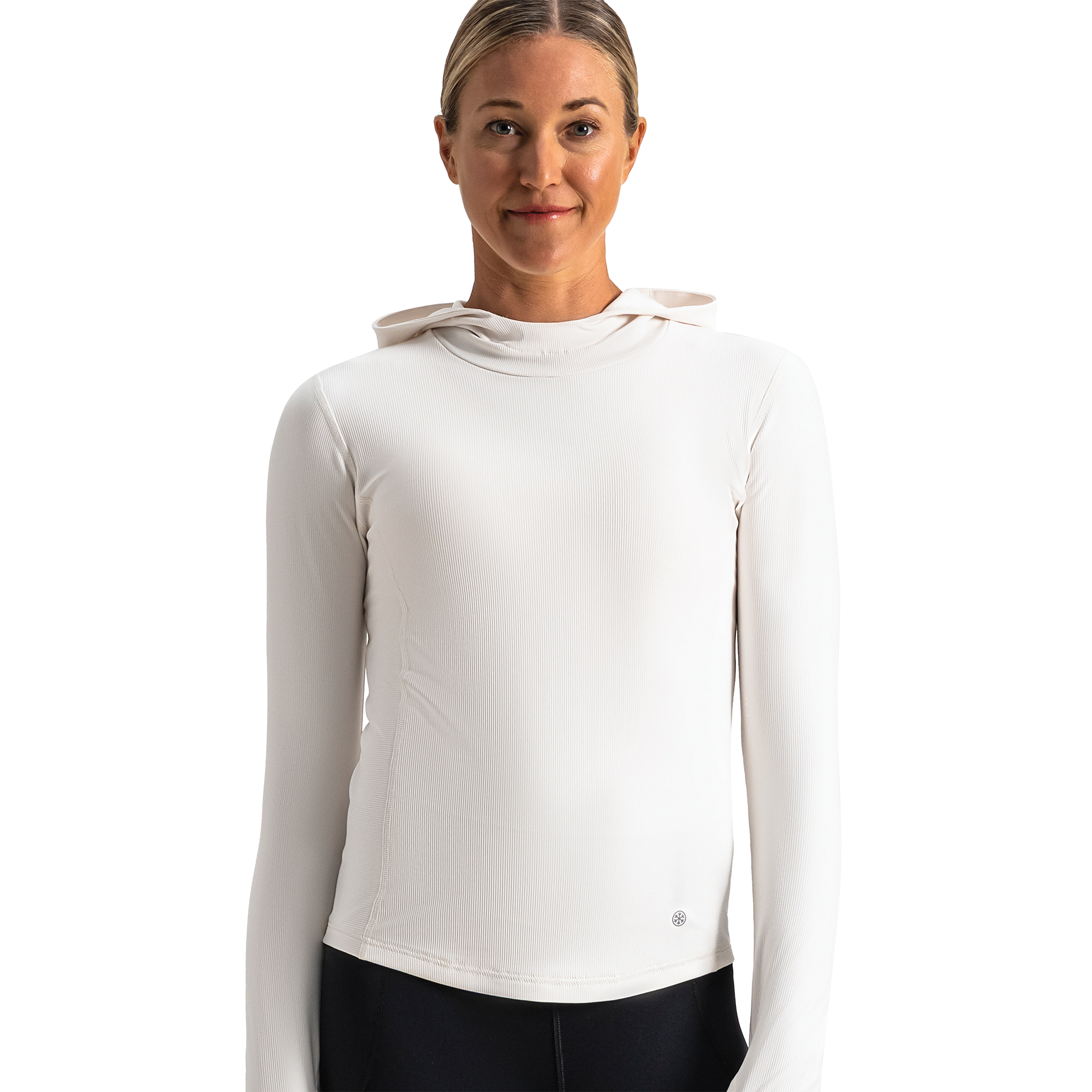 FootJoy Women's ThermoSeries Rib Hood Base Layer Shirt Off White - Size: XS