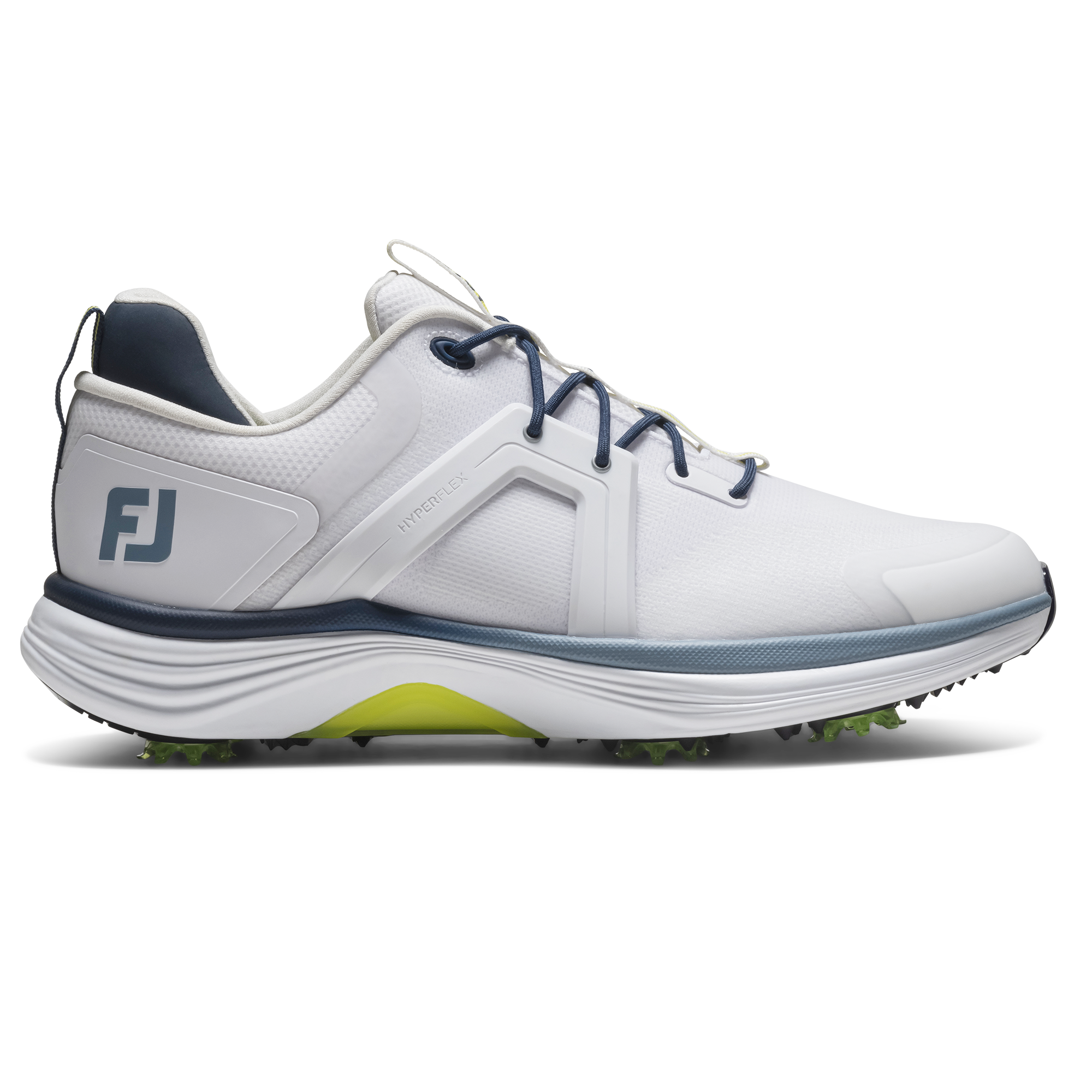 FootJoy Men's HyperFlex Golf Shoes Previous Season Style White/Citron/Skyway - Size: 7