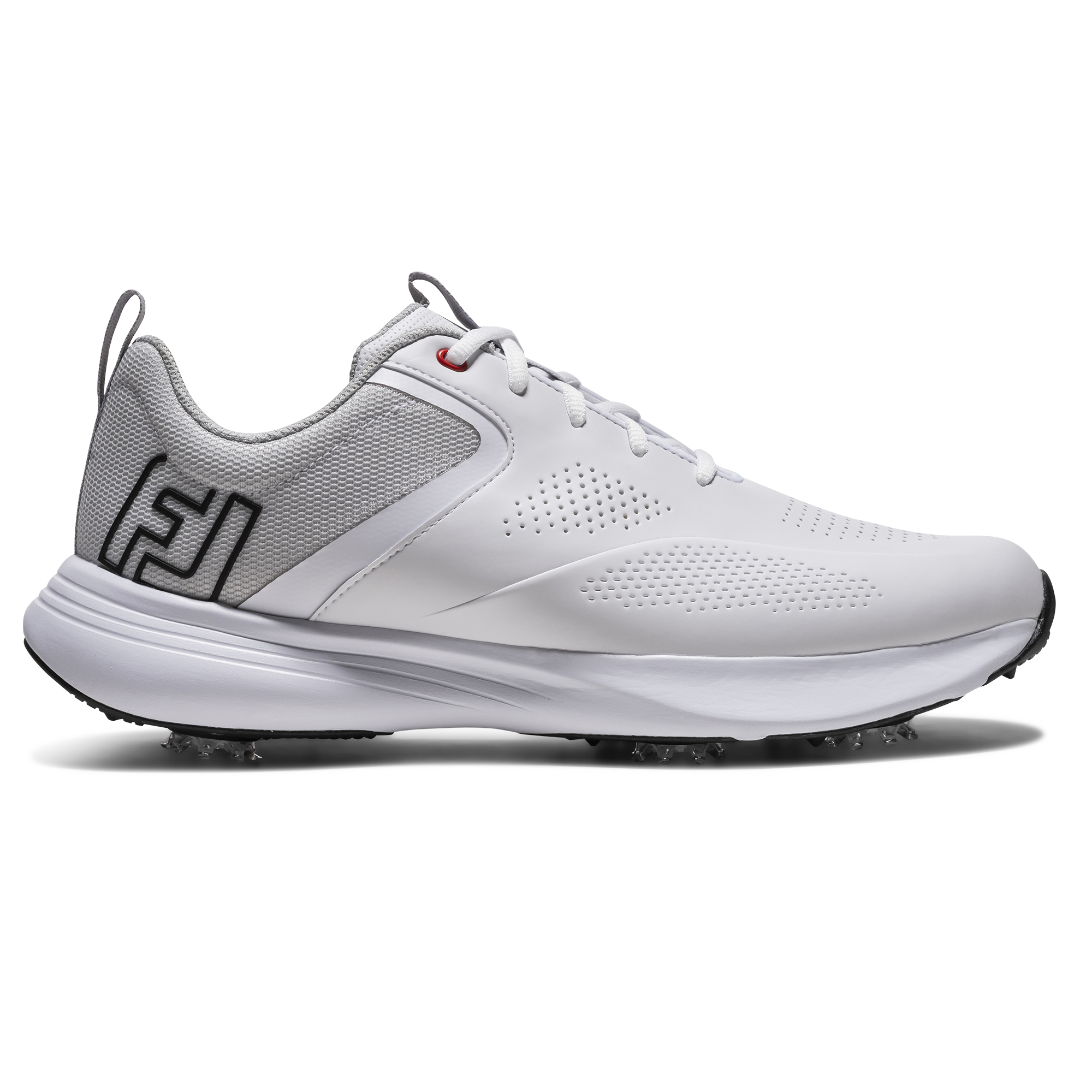 FootJoy Men's Qualifier Golf Shoes White/Black/High Risk Red - Size: 10.5