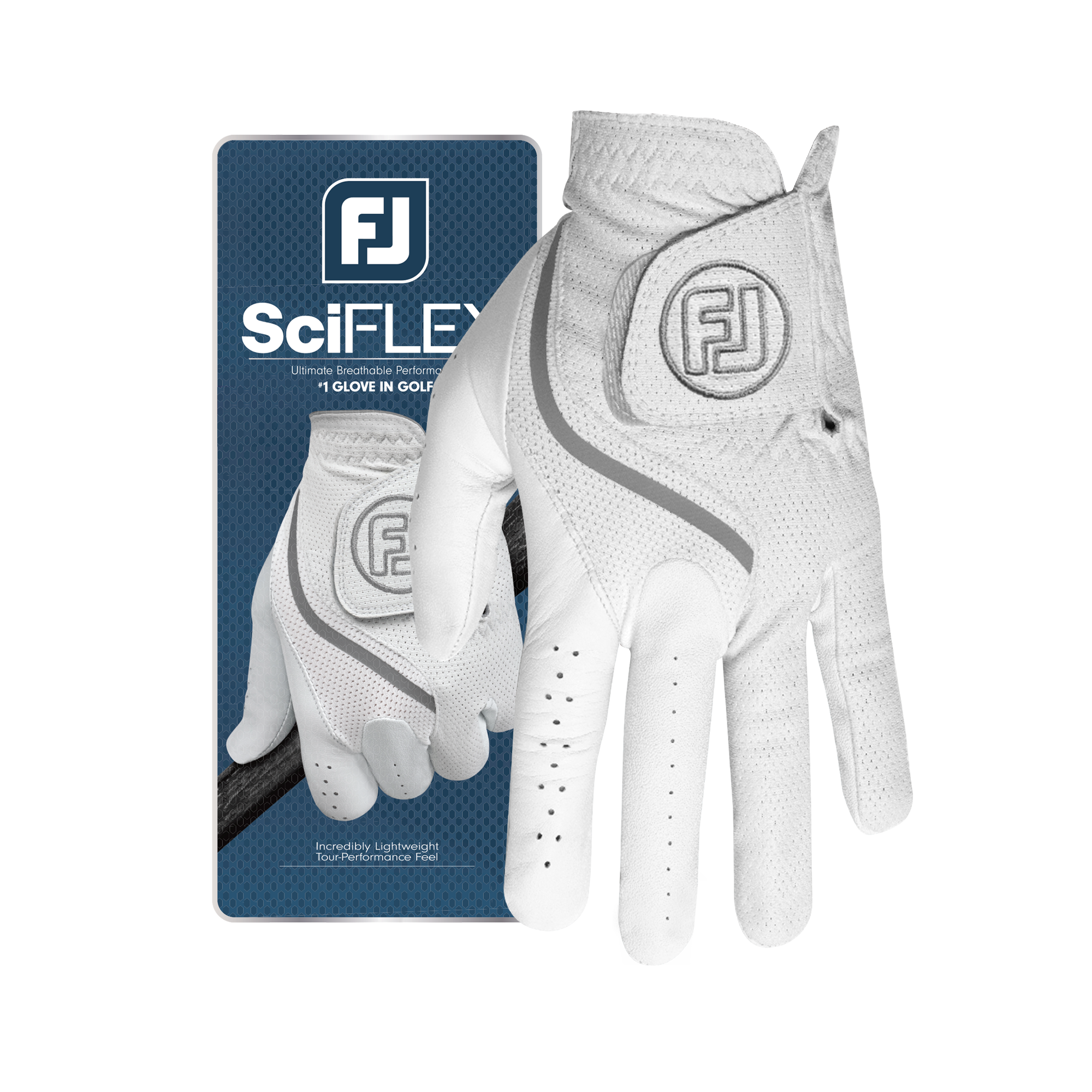 FootJoy Men's SciFlex Golf Glove Pearl/White - Size: Medium/Large