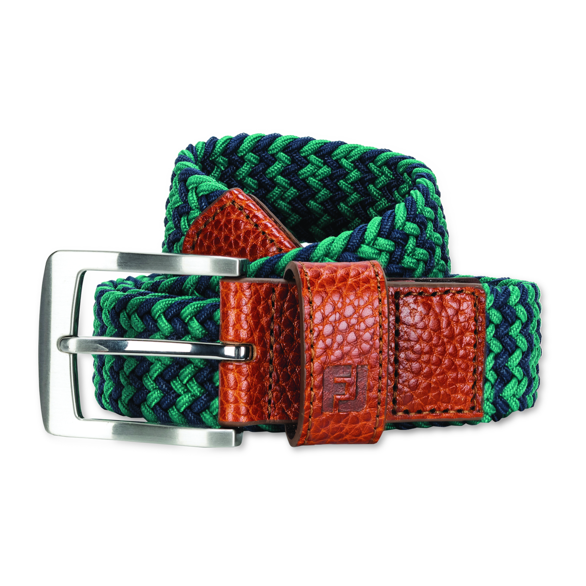 FootJoy Men's Woven Golf Belt Navy/Field Green - Size: Regular