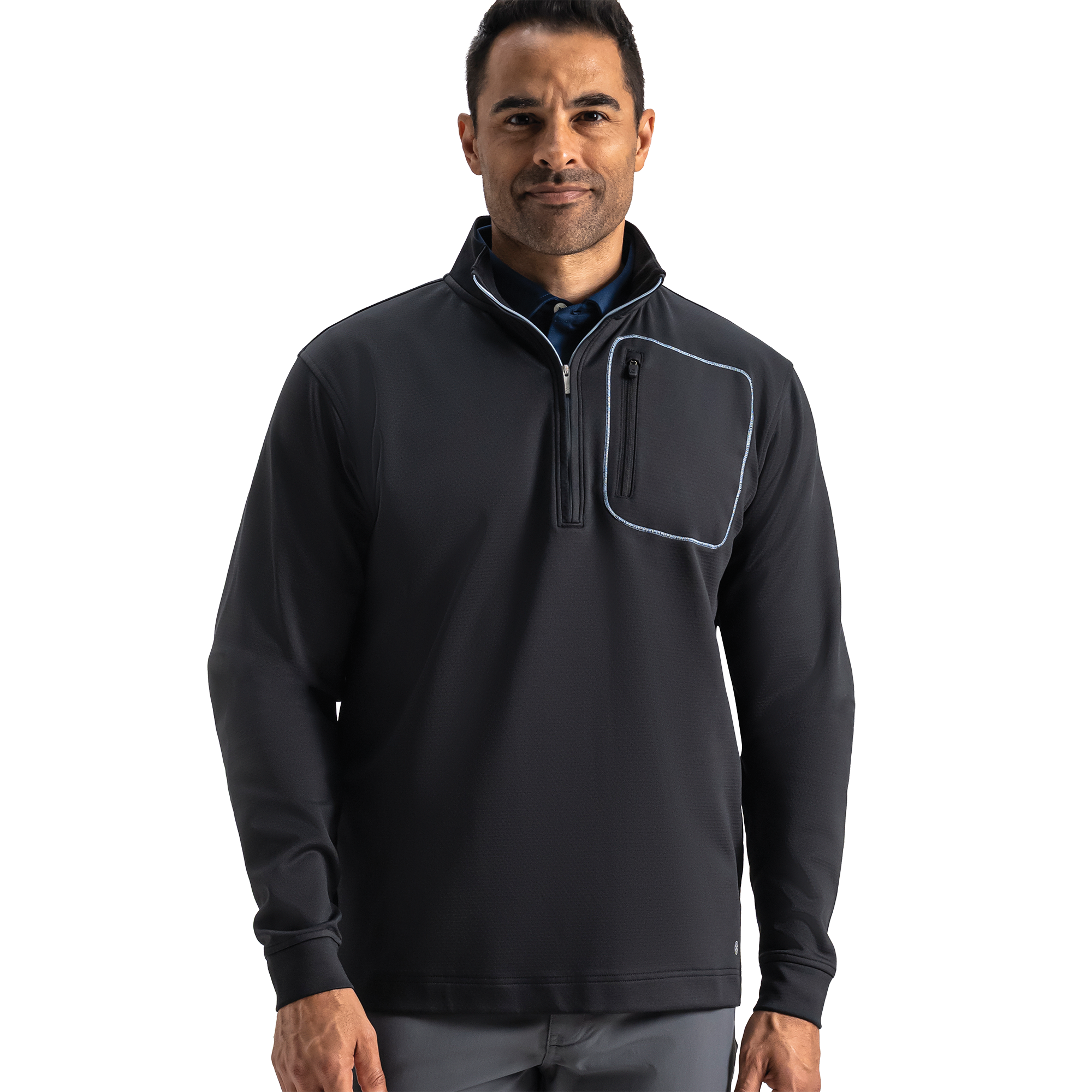 FootJoy Men's ThermoSeries Textured Half-Zip Pullover Sweater Black - Size: Small