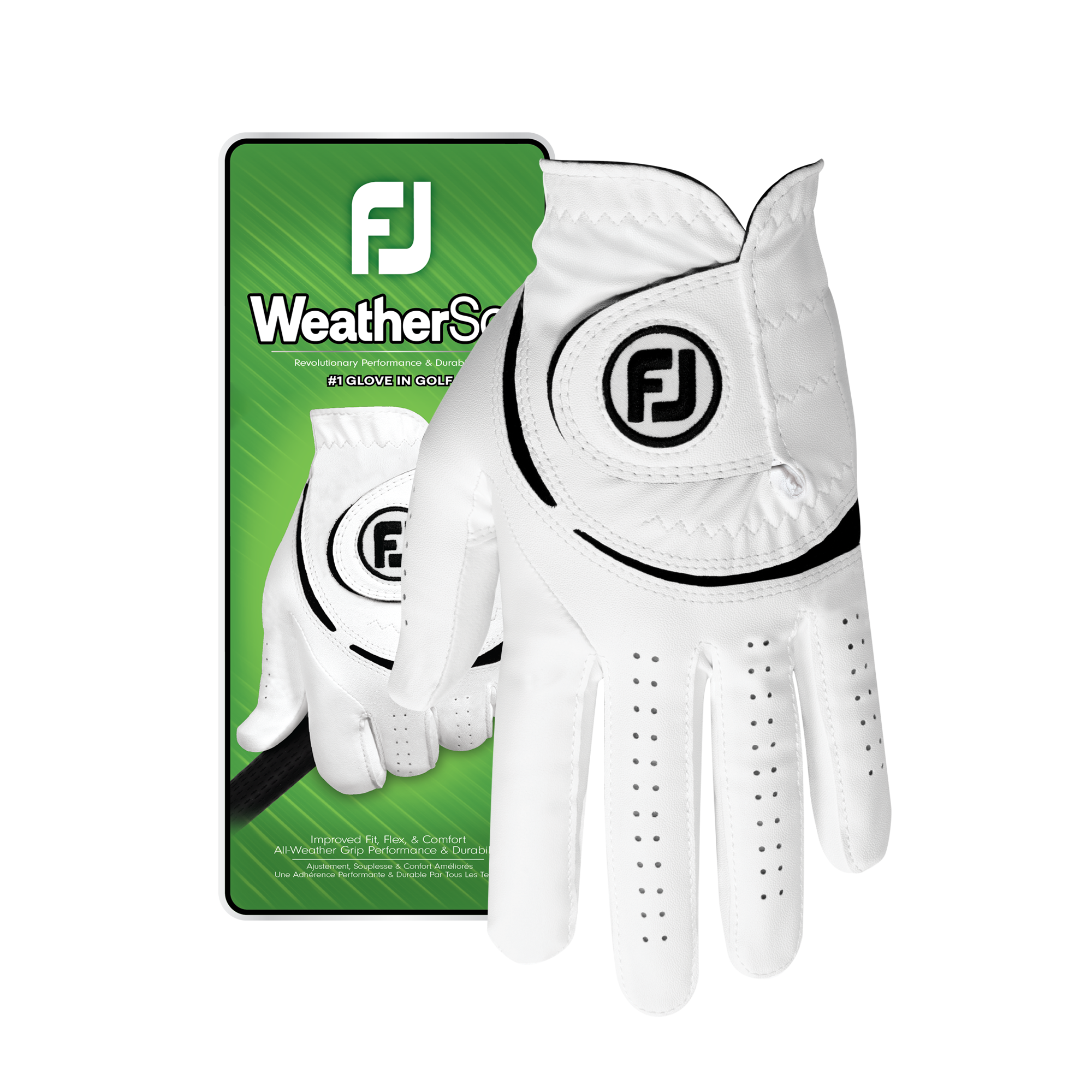 WeatherSof 2023 Men's Golf Glove, White/Black, RH - FootJoy